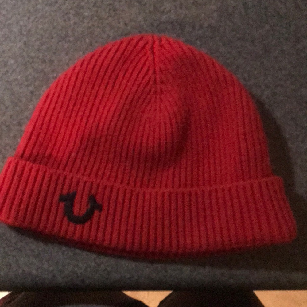 Red—True Religion—Mini Beanie